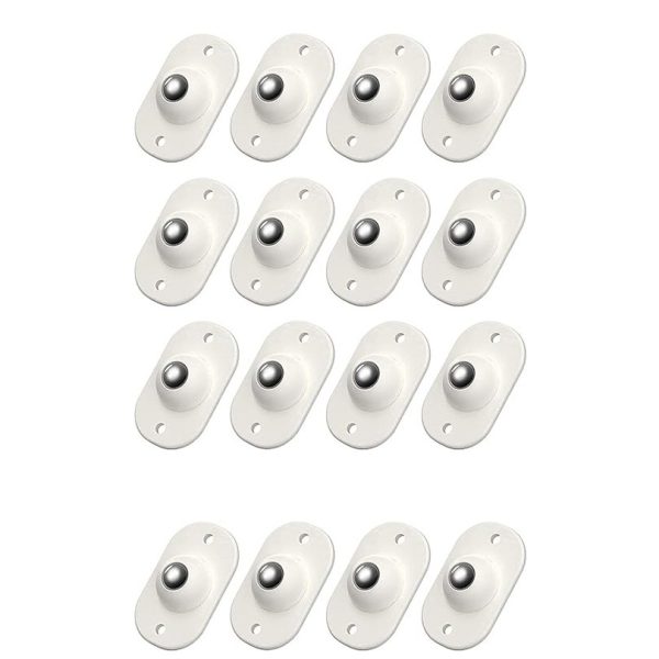 Set 16 Roti Autoadezive Universale, Flippy, pentru Mutat Mobila, Rotire 360 de Grade, Usor de Montat, ABS, 4.5×2.8×1.4 cm, Alb