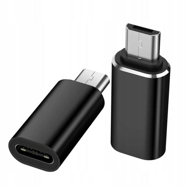 Adaptor Micro USB spre Lightning, Flippy, 2.8 cm, Negru