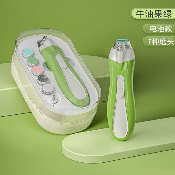 Pila Electrica, Flippy, pentru Copii si Bebelusi, din ABS, 6 Accesorii, cu Lumina LED, 9.5 x 6 x 17 cm, Verde