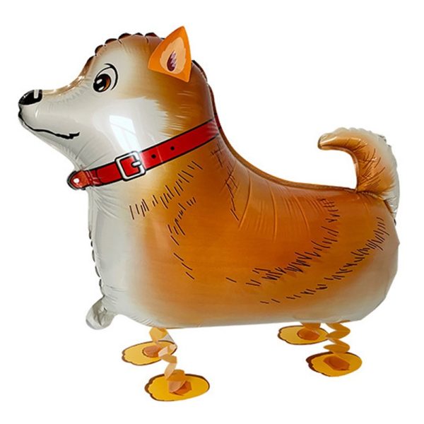 Balon din Folie Metalizata, Flippy, Figurina Animata, Model Catel, 59×44 cm, Ambalaj Individual, Pai Inclus, Umflare cu Aer sau Heliu, Maro inchis