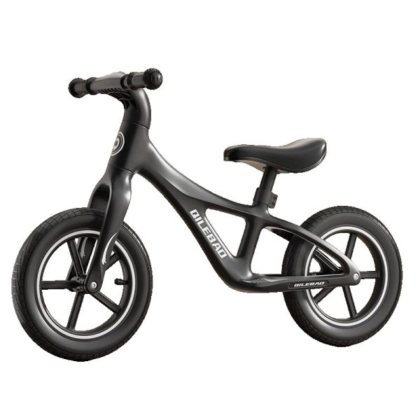 Bicicleta pentru Copii, Flippy, Fara Pedale, Pentru 2-6 Ani, 2 Roti Silentioase, Sa Reglabila 43 – 58 cm, din Plastic si Fibra de Sticla, 88 x 56 x 43 cm, Negru