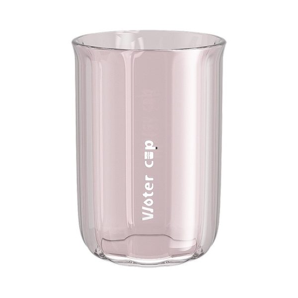 Cana de Apa pentru Clatit, Flippy, pentru Periuta de Dinti, 200 ml, 10.4 x 7.3 cm, Roz Transparent