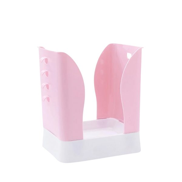 Cos de Gunoi Extensibil, Flippy, din Plastic, Reglabil, Pliabil, Versatil, pentru Bucatarie, Baie sau Birou, Cos Universal, 21x25x17 cm, Roz Alb