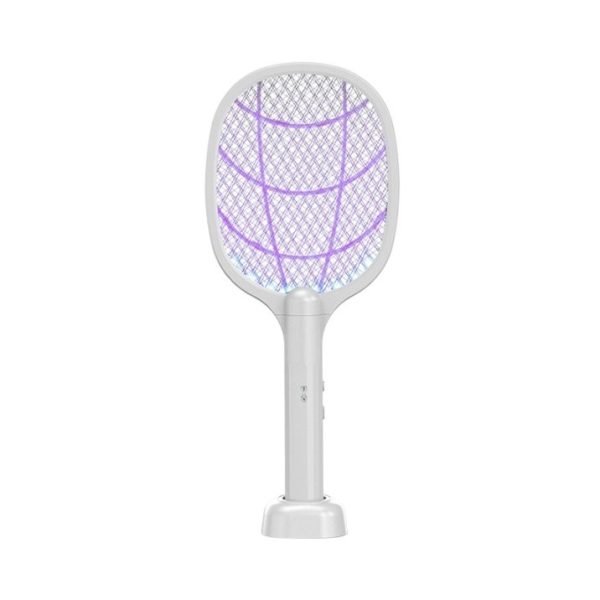 Lampa Electrica Impotriva Tantarilor, Flippy, 42.5 x 18 x 7.5 cm, Reincarcabila cu Cablu USB Inclus, Plasa din Aluminum, Alb