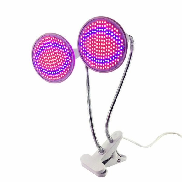 Lampa pentru cresterea plantelor de interior, Flippy, cap dublu, nu emana caldura, 290 leduri, 2 culori , prindere cu clips, 46×11.5×9.2 cm
