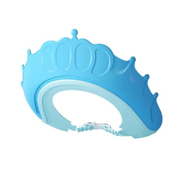 Viziera de Protectie Baie Pentru Copii, Fippy, Model Coronita, Dimensiune ajustabila, Durabil, Usor de curatat, Impotriva Samponului, pentru Ochi si Urechi, TPE+PP, 24×22 cm, Albastru