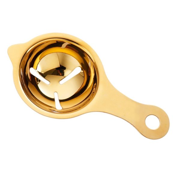 Separator de oua, separa albusul de galbenus, inox, usor de folosit, 14×7.5 cm, auriu