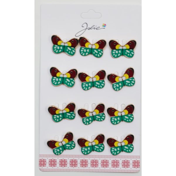 Set 12 Brose Martisor pentru Copii, Jolie, Model Fluture, Multicolor