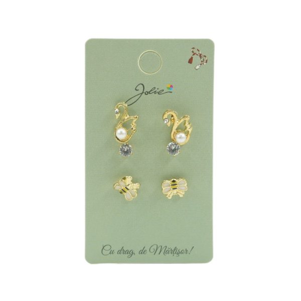 Set 3 Perechi Cercei Lebada, Piatra, Albinuta