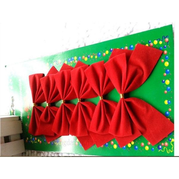 Set 6 fundite pentru brad, Rosii, clasice , 7 x 8 cm, din poliester, Flippy