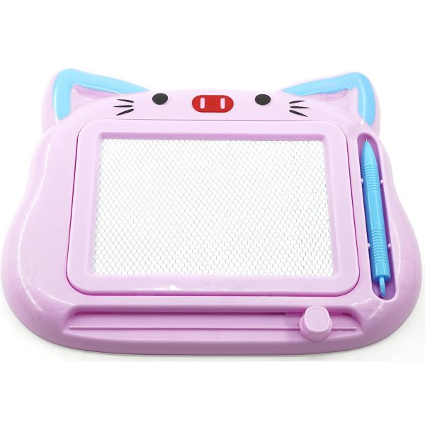 Tablita Magnetica de Scris si Desenat, Flippy, Model Pisica, cu Creion, Dimensiuni 23.2×18.5 cm, Suprafata Desen 14.6×10.4 cm, Dezvolta Imaginatia si Creativitatea, Incurajeaza Exersarea Scrisului, Mov