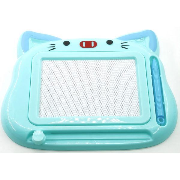 Tablita Magnetica de Scris si Desenat, Flippy, Model Pisica, cu Creion, Dimensiuni 23.2×18.5 cm, Suprafata Desen 14.6×10.4 cm, Dezvolta Imaginatia si Creativitatea, Incurajeaza Exersarea Scrisului, Albastru