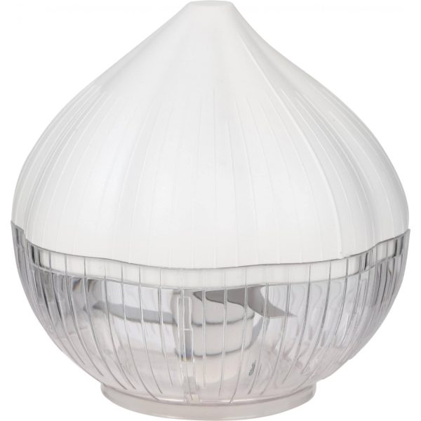 Tocator manual pentru usturoi, in forma de usturoi, cutite rezistente, utilizare prin apasare, material ABS si inox, 9.5×9.5×9.3 cm, alb