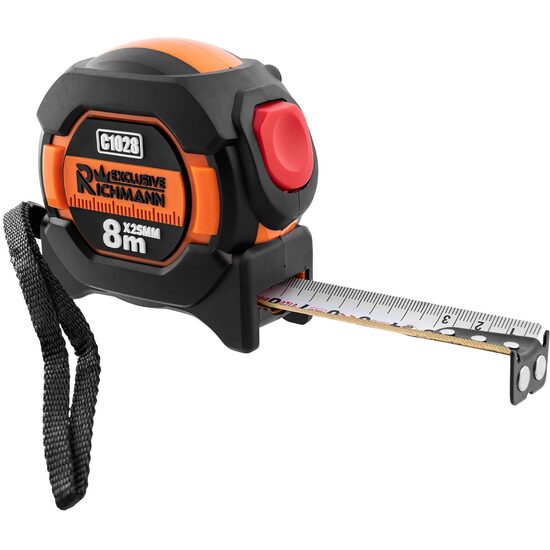 Ruleta magnetica cu autostop, 8 m x 25 mm, dublu inscriptionata, Richmann Exclusive