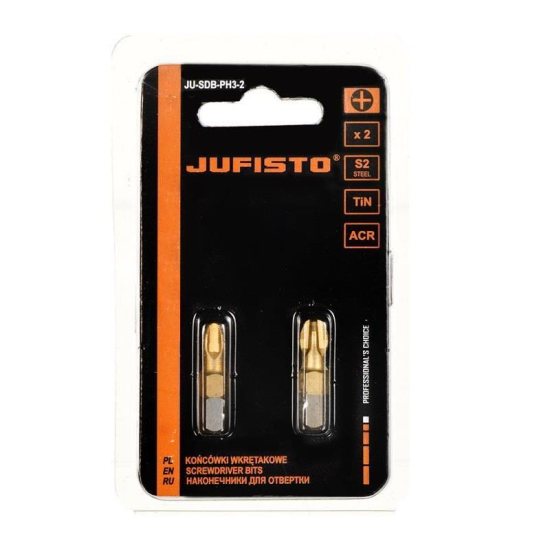 Set varfuri, biti, PZ3, 1/4 „, 2 buc, PZ3x25 mm, Jufisto