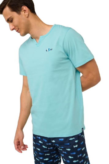 Pijama bărbați Vamp din bumbac 100%, tricou și pantaloni scurți