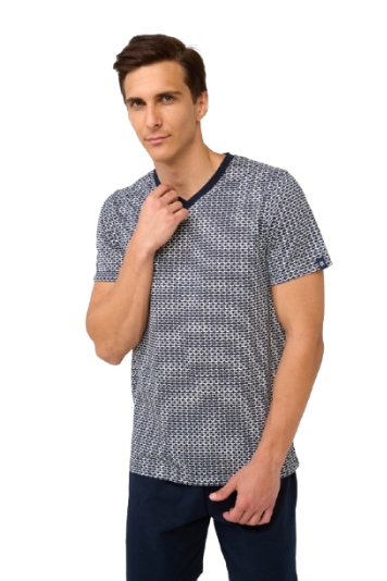 Pijama bărbați VAMP din bumbac 100%, tricou și pantaloni scurți