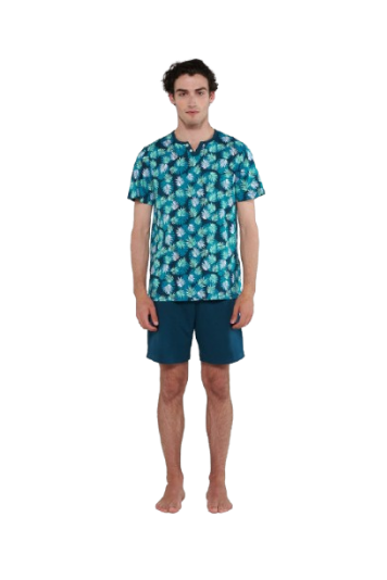 Pijama bărbați Vamp 100% bumbac, tricou și pantaloni scurți